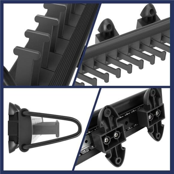 Sliding Tie Rack Closet Organizer 20 Hook Pull Out Belt Scarf Shawl Hanger Rail - Picture 6 of 7